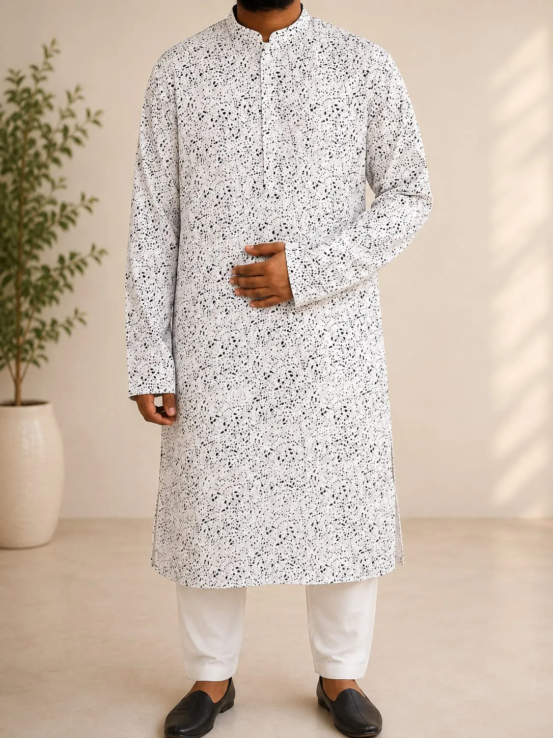Premium Cotton Print Panjabi