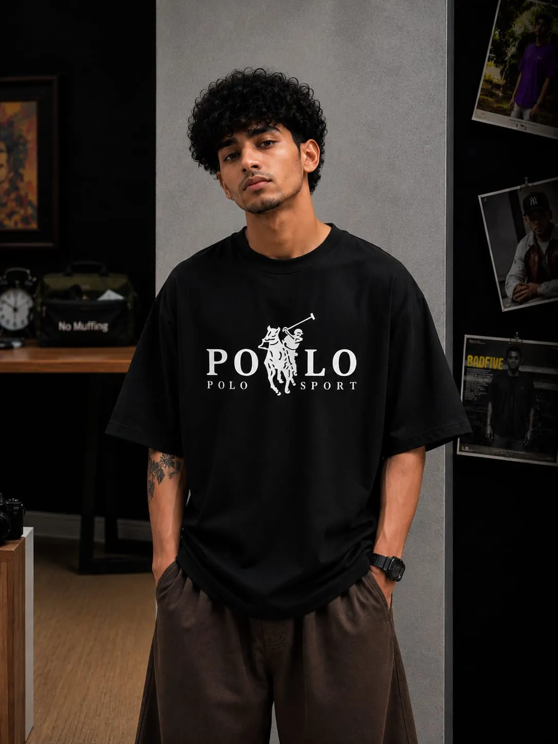 Premium Cotton Drop Shoulder Tshirt )