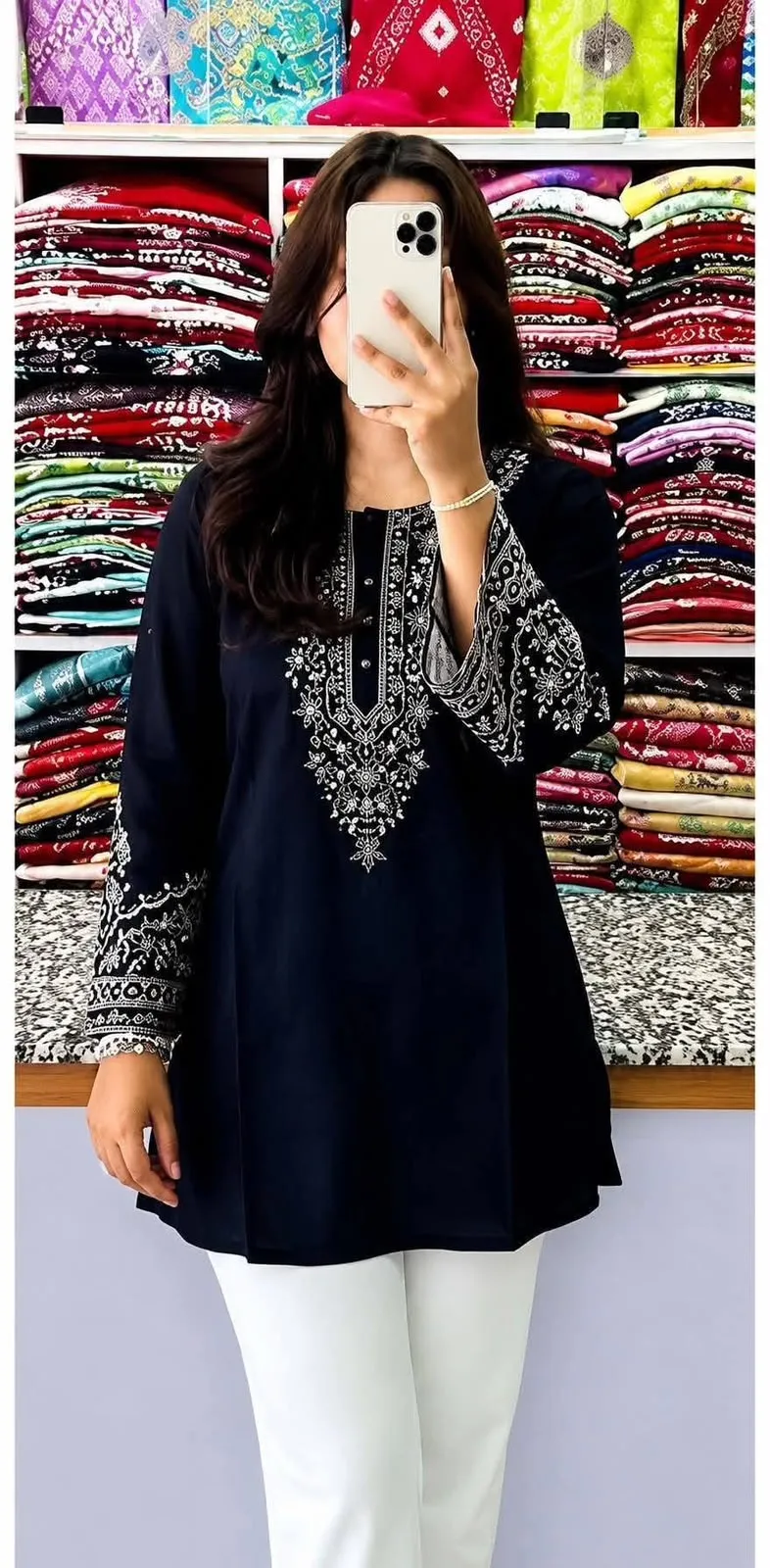 One Piece Ebmroidery Short Kurti