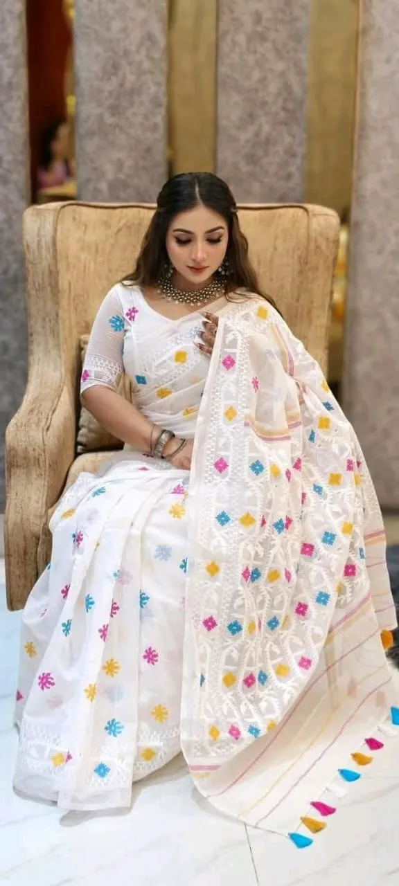 Half Silk Jamdani Print Saree (Copy)