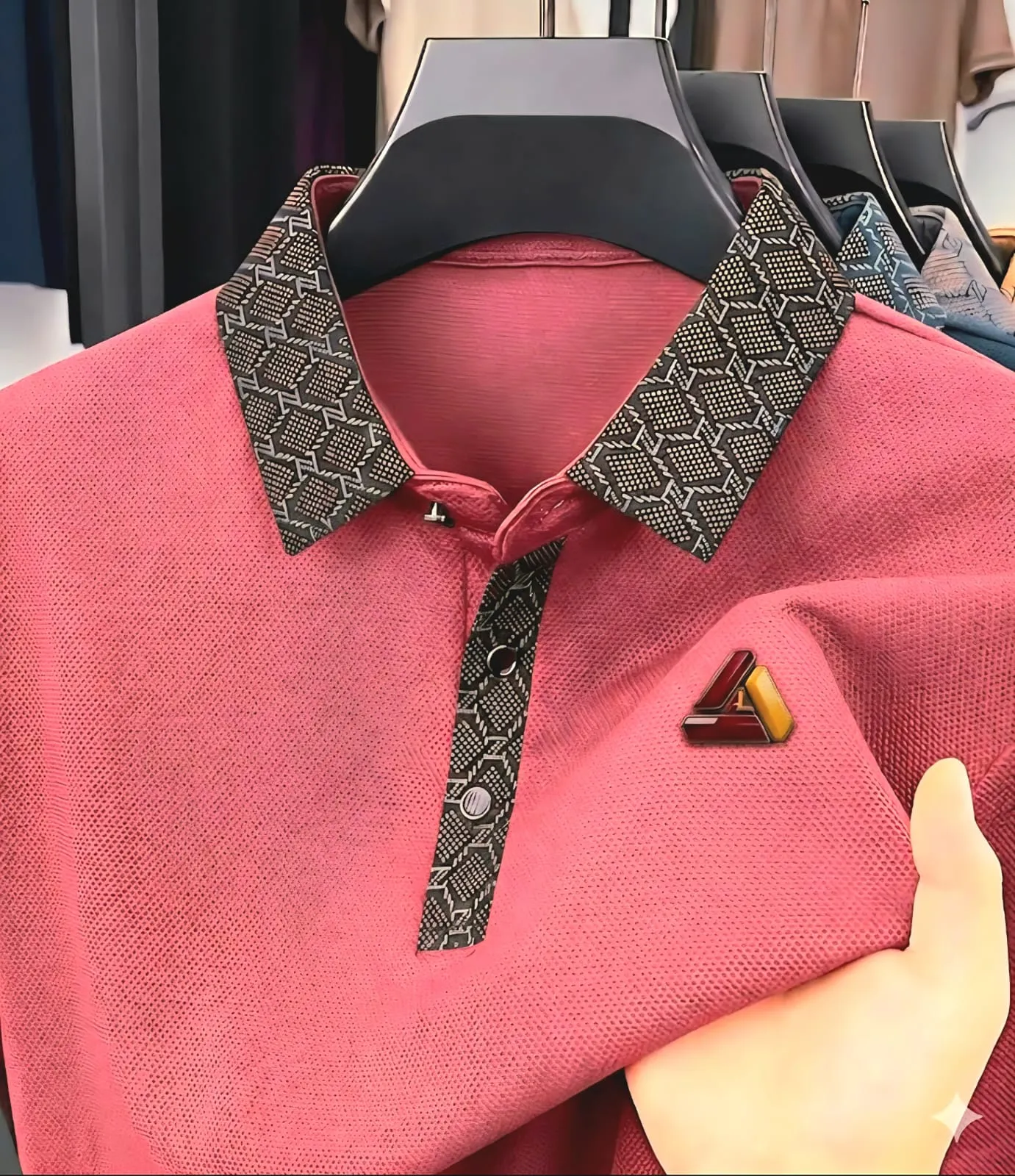 Premium Polo Shirt with China Sticker