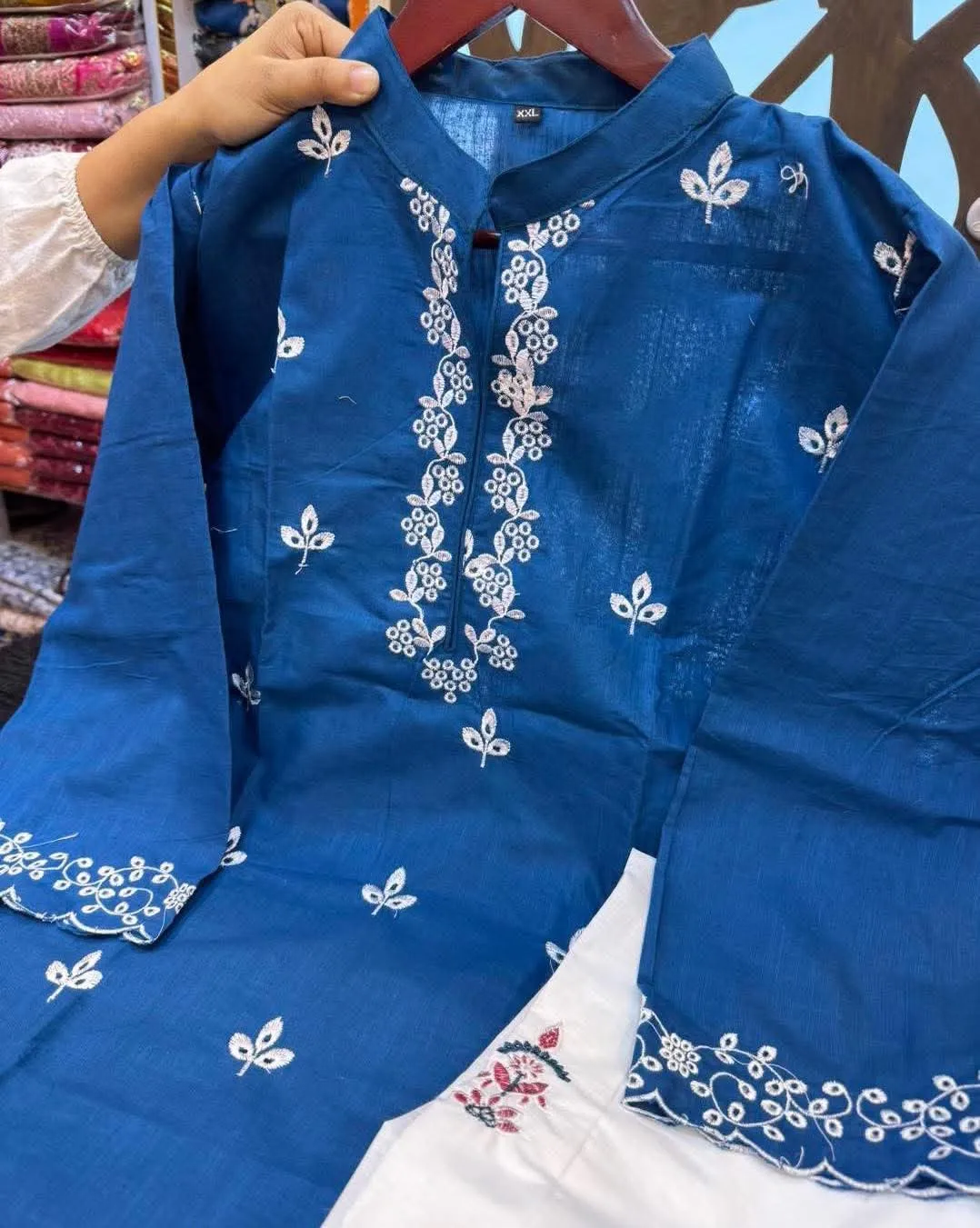 Cotton Embroidery Two Piece
