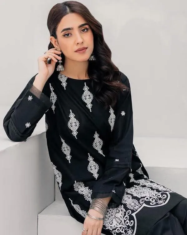 Linen Embroidery Two Piece