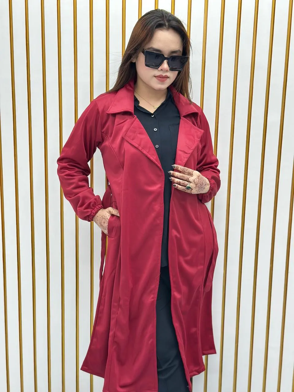 Stylish Ladies Overcoat ( Button System)