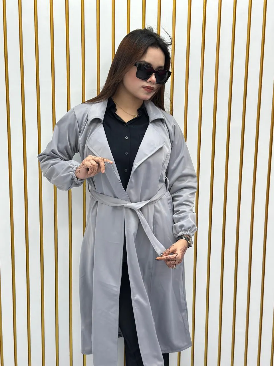 Stylish Ladies Overcoat ( Button System)